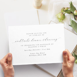 Einfache, elegante kalligraphische Hochzeitsempfeh Einladung