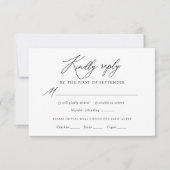 Einfache elegante kalligraphische Hochzeitskarte RSVP Karte (Vorderseite)