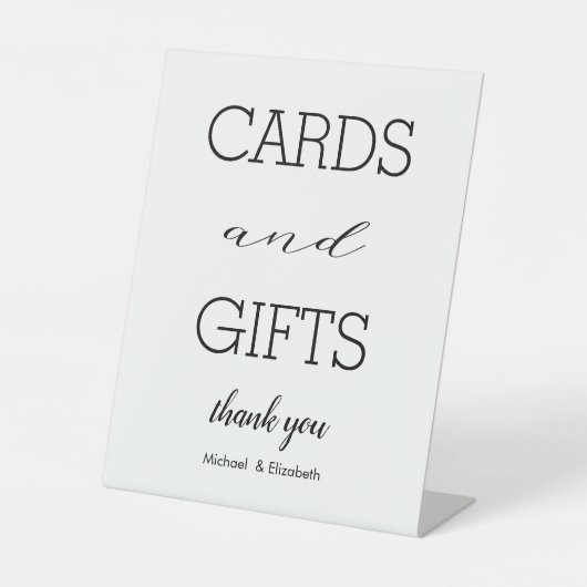 Einfache, elegante kalligraphische Hochzeitskarten Sockelschild (Vorderseite)