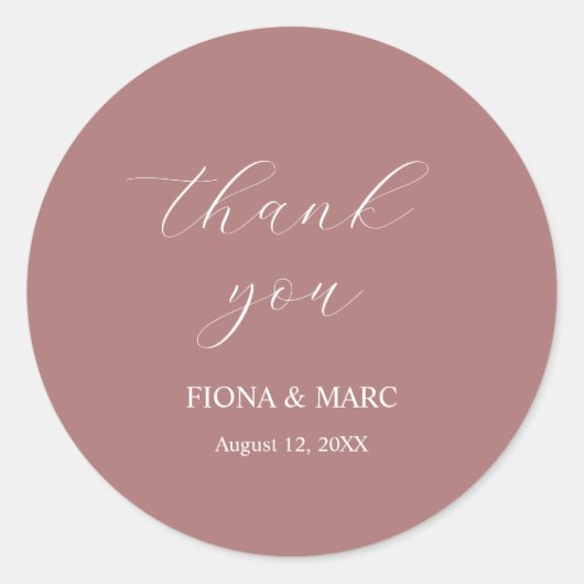 Einfache, elegante kalligraphische Hochzeitsticker Runder Aufkleber (Vorderseite)
