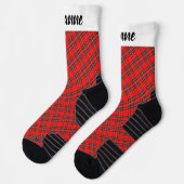 Einfache Elegante Karierte Weihnachtsfamilie Socken (Links)