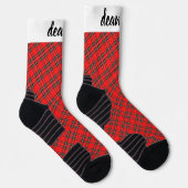 Einfache Elegante Karierte Weihnachtsfamilie Socken (Rechts)