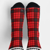 Einfache Elegante Karierte Weihnachtsfamilie Socken (Oben)