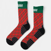Einfache Elegante Karierte Weihnachtsfamilie Socken (Links)