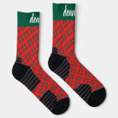 Einfache Elegante Karierte Weihnachtsfamilie Socken (Rechts)