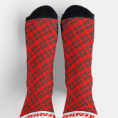 Einfache Elegante Karierte Weihnachtsfamilie Socken (Oben)