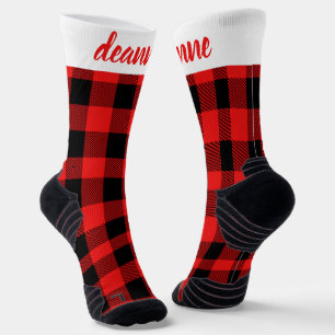 Einfache Elegante Karierte Weihnachtsfamilie Socken