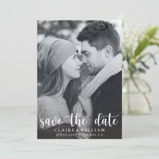 Einfache elegante Karte für das vertikale Foto Sav (Stehend Vorderseite)