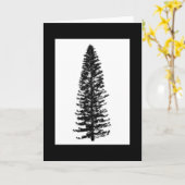 Einfache elegante Kiefernbaum-Schwarz-Weiß-Notizka Karte (Gelbe Blume)