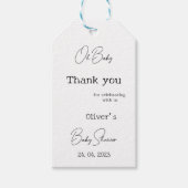 Einfache elegante Kinderdusche Geschenkanhänger (Vorderseite)