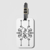 Einfache Elegante Klasse Geblüht Monogram Vintag Gepäckanhänger (Vorderseite Vertikal)