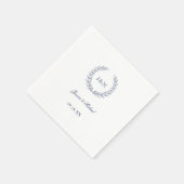 Einfache Elegante Klassik Navy Blue Monogram Weddi Serviette (Ecke)