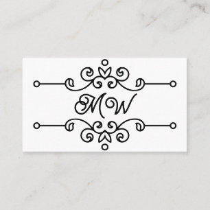    Einfache Elegante Klassische Flourish-Monogramm Visitenkarte