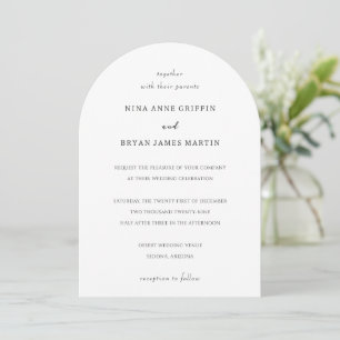 Einfache elegante klassische Hochzeit Einladung