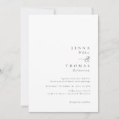 Einfache Elegante Klassische Hochzeit Einladung (Vorderseite)