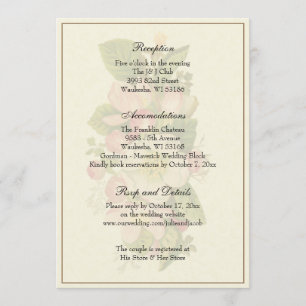 Einfache elegante klassische Hochzeitsempfangsbeil Einladung