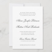 Einfache elegante klassische Kalligraphie-Hochzeit Einladung (Vorderseite)