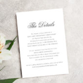 Einfache elegante klassische kalligraphische Hochz Begleitkarte