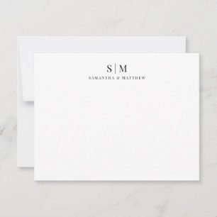 Einfache elegante klassische Monogrammanfänge für Mitteilungskarte