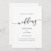 Einfache elegante klassische Schriftzeichen laden Einladung (Vorne/Hinten)