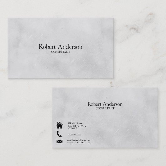 Einfache Elegante klassische Textur Berater Visitenkarte (Vorne/Hinten)
