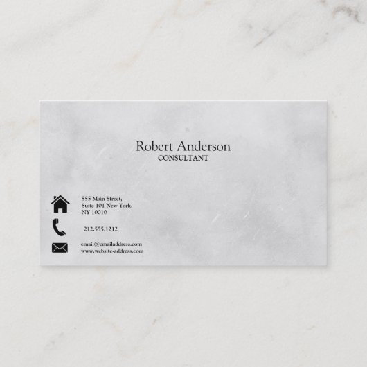 Einfache Elegante klassische Textur Berater Visitenkarte (Rückseite)