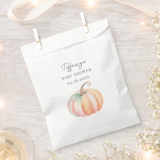 Einfache Elegante Kleine Pumpkin Fall Babydusche Geschenktütchen (Ausgeschnitten)