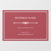 Einfache Elegante Kleine Unternehmen Weiß auf Dust Fensteraufkleber (Blatt)