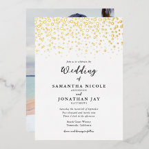 Einfache elegante Konfetti-Foto-Hochzeit Gold