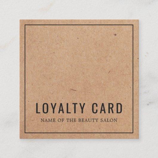 Einfache elegante Kraft Beauty Salon Treuekarte (Vorderseite)