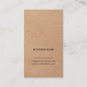 Einfache elegante Kraft Black Consultant Visitenkarte (Rückseite)