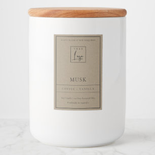EINFACHE ELEGANTE KRAFT LOGO BORDER MODERNE CANDLE LEBENSMITTELETIKETT