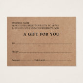 Einfache elegante Kraft-Schönheitskarte (Rückseite)