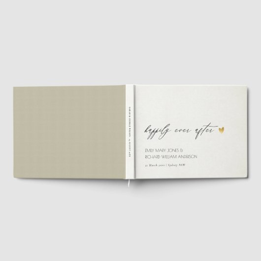 EINFACHE ELEGANTE KRAFT TYPOGRAPHIE PASSIERT JE NA GÄSTEBUCH (Voll)