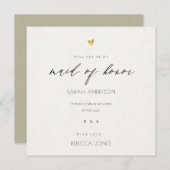 EINFACHE ELEGANTE KRAFT-TYPOGRAPHIE-Trauzeugin Einladung (Vorne/Hinten)