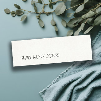 EINFACHE ELEGANTE KRAFT WHITE TYPOGRAPHIE-ADRESSE MINI VISITENKARTE