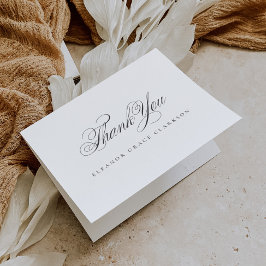 Einfache elegante Kreuzskriptkalligrafie-Taufe Dankeskarte