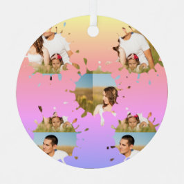 Einfache, elegante, kundenspezifische Foto-Collage Ornament Aus Metall