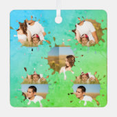 Einfache, elegante, kundenspezifische Foto-Collage Ornament Aus Metall (Vorderseite)