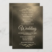 *~* Einfache, elegante Kupfer Gold Iridescent Wedd Einladung (Vorne/Hinten)