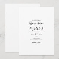 Einfache, elegante Lässige Einladung zur Hochzeit