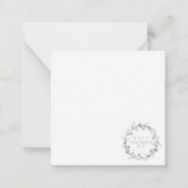 Einfache Elegante Laurel Wreath Monogram Mitteilungskarte (Vorderseite)