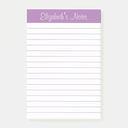 Einfache elegante Lavendelbezeichnung Personalisie Post-it Klebezettel (Vorderseite)