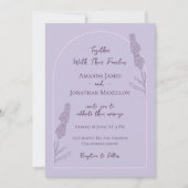 Einfache Elegante Lavender Blooms Hochzeit Einladung (Vorderseite)