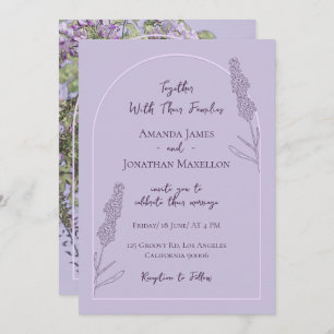 Einfache Elegante Lavender Blooms Hochzeit Einladung