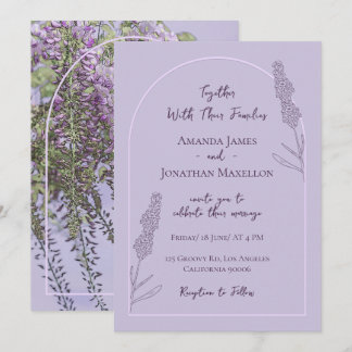 Einfache Elegante Lavender Blooms Hochzeit Einladung