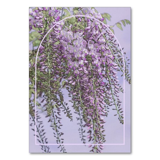 Einfache Elegante Lavender Blooms Hochzeit Tischnummer (Rückseite)