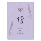 Einfache Elegante Lavender Blooms Hochzeit Tischnummer (Vorderseite)