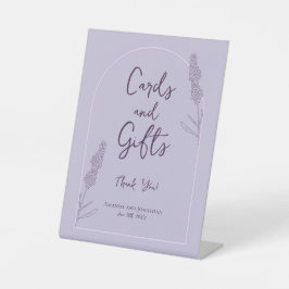 Einfache elegante Lavender Blooms Hochzeitskarten Sockelschild