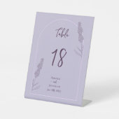 Einfache elegante Lavender Blooms Hochzeitstisch N Sockelschild (Vorderseite)